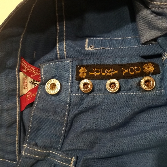 Lucky Brand crop jeans By Gene Montesano Size 6/28. Royal blue Slightly stressed - Picture 6 of 10